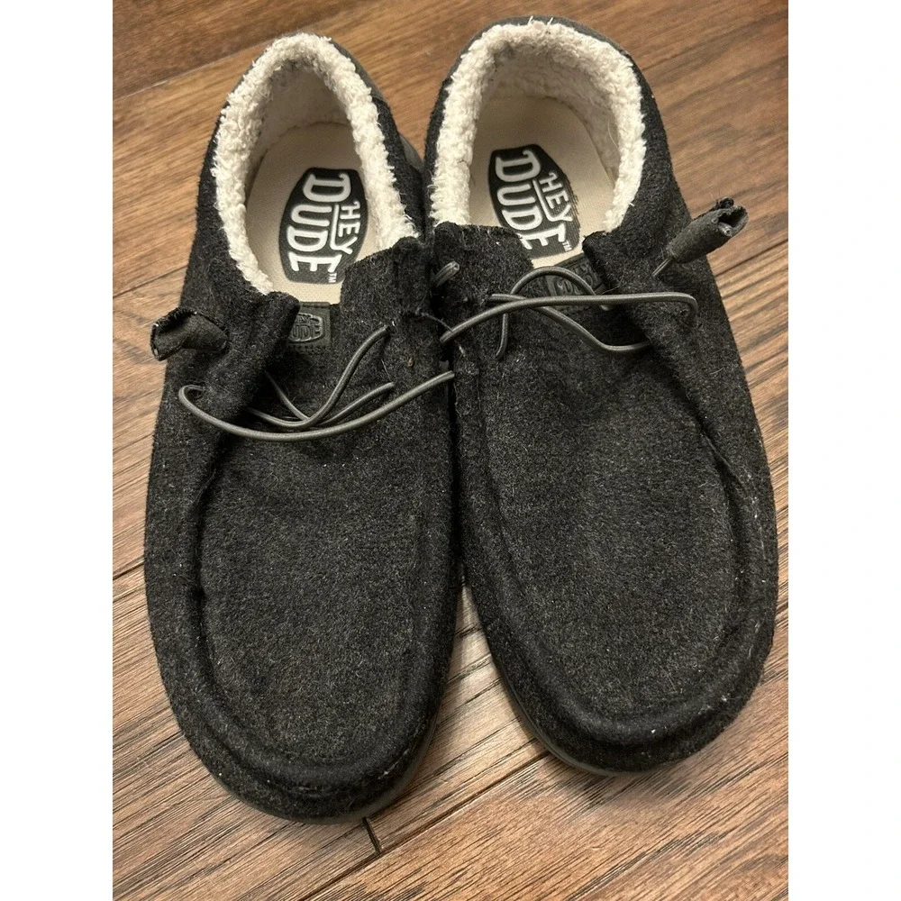 Hey Dude Men's Wally Warmth Slip On Shoes Charcoal Gray Size 8